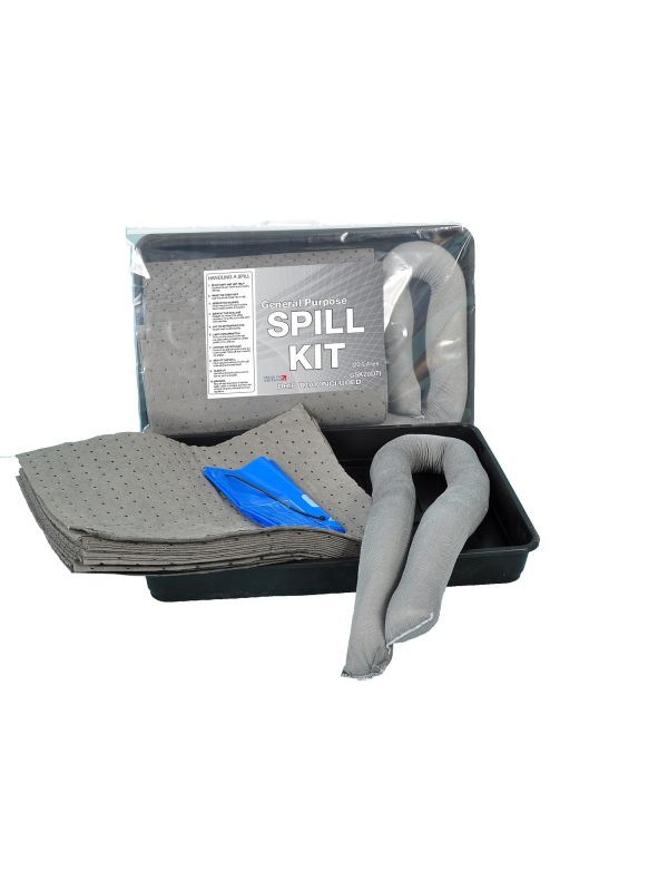 20L General Purpose Spill Kit in Clip-Close Plastic Bag + Drip Tray